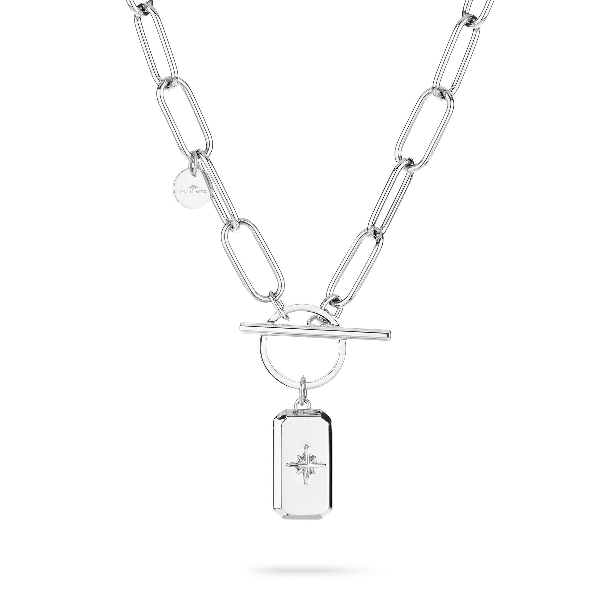 Fynch-Hatton Halskette bestehend aus einer silbernen Gliederkette mit Anhänger mit Nordstern-Design; Produktbild