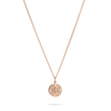 Fynch-Hatton Halskette bestehend aus einer feinen, roségoldenen Kette mit Münz-Anhänger mit Nordstern-Design; Produktbild