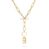 Fynch-Hatton Halskette bestehend aus einer goldenen Gliederkette mit Anhänger mit Nordstern-Design; Zusatzbild