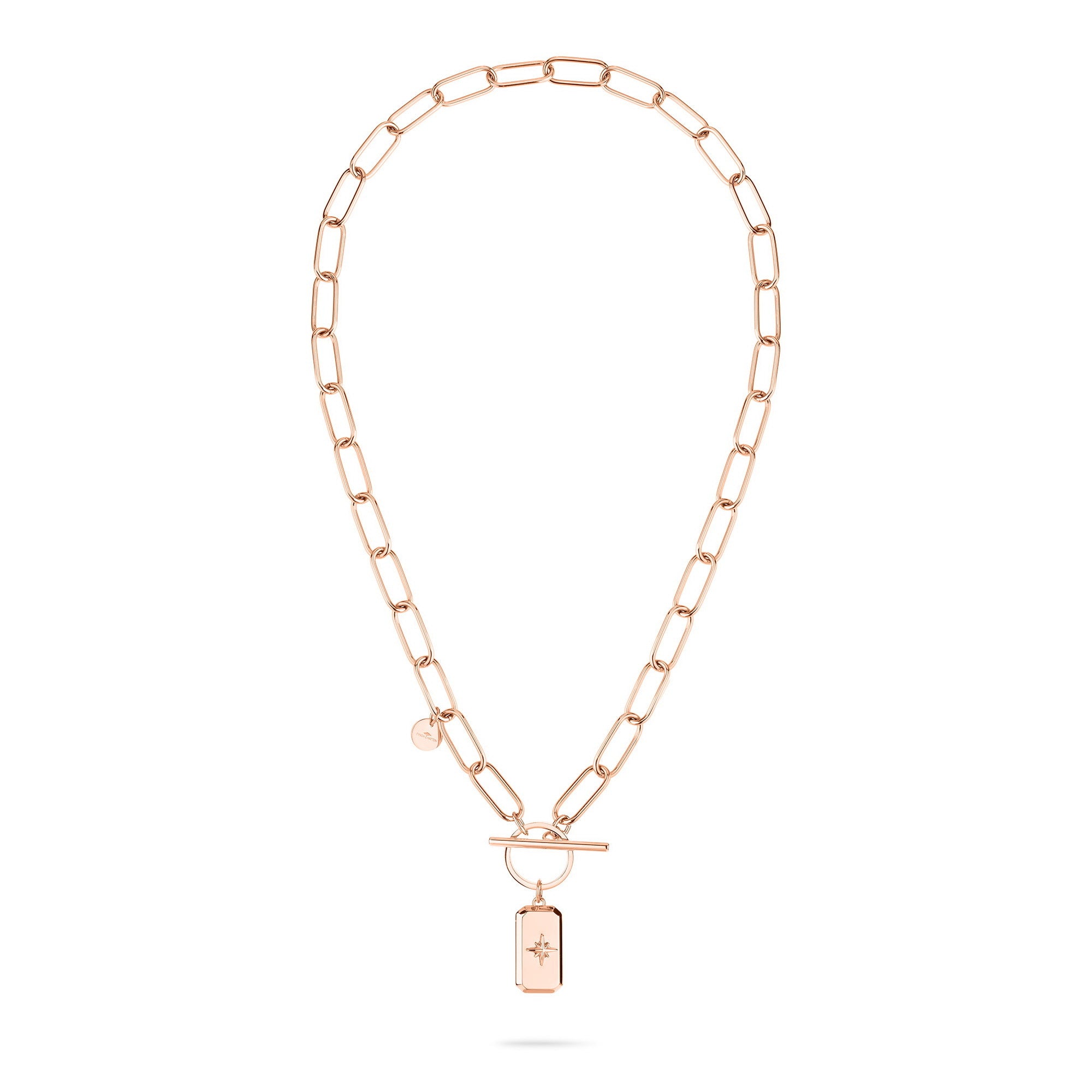 Fynch-Hatton Halskette bestehend aus einer roségoldenen Gliederkette mit Anhänger mit Nordstern-Design; Zusatzbild