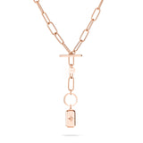 Fynch-Hatton Halskette bestehend aus einer roségoldenen Gliederkette mit Anhänger mit Nordstern-Design; Zusatzbild