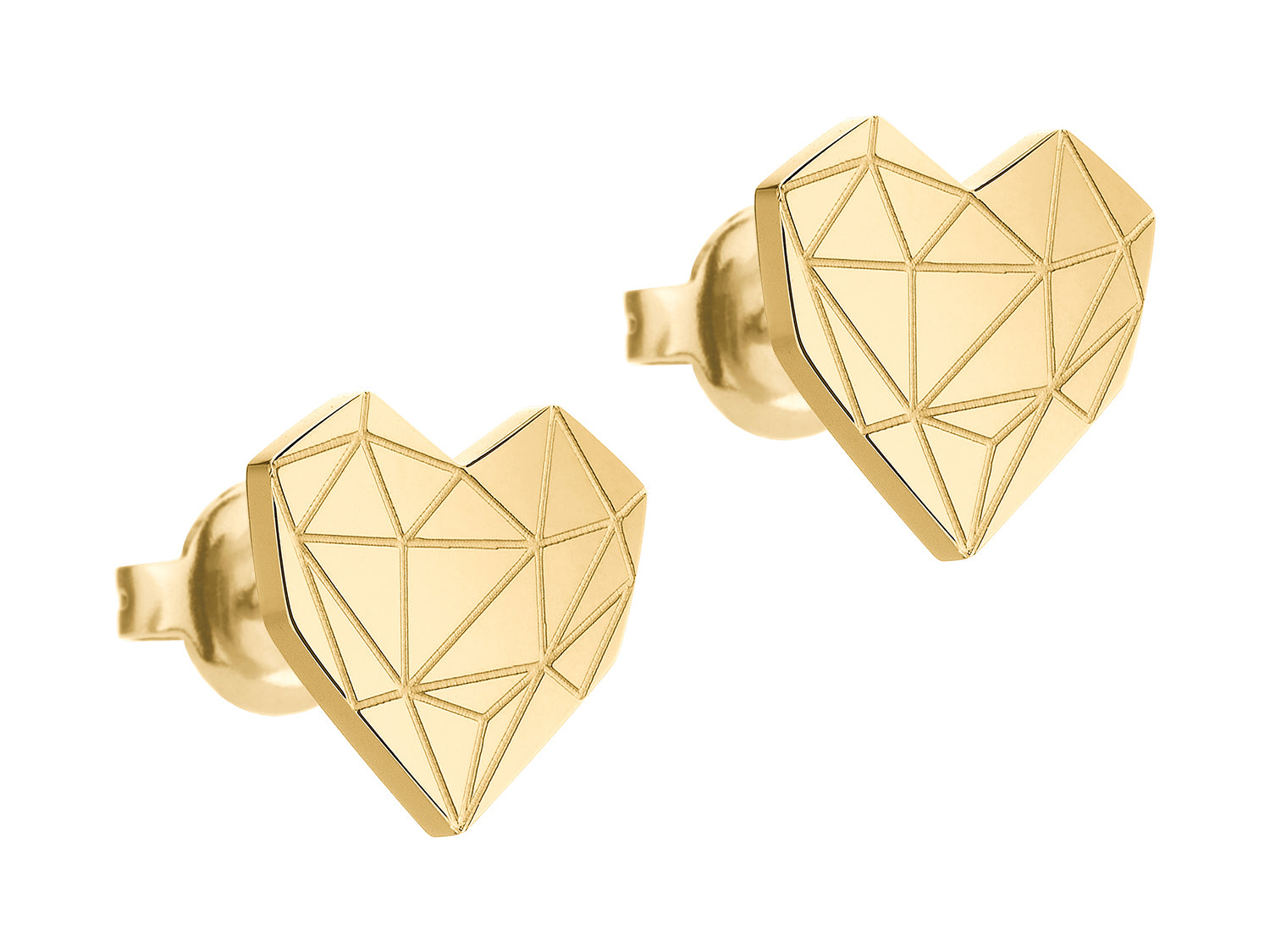 Liebeskind Berlin Ohrstecker im grafischen Herzdesign in der Farbe gold Produktbild