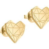 Liebeskind Berlin Ohrstecker im grafischen Herzdesign in der Farbe gold Produktbild