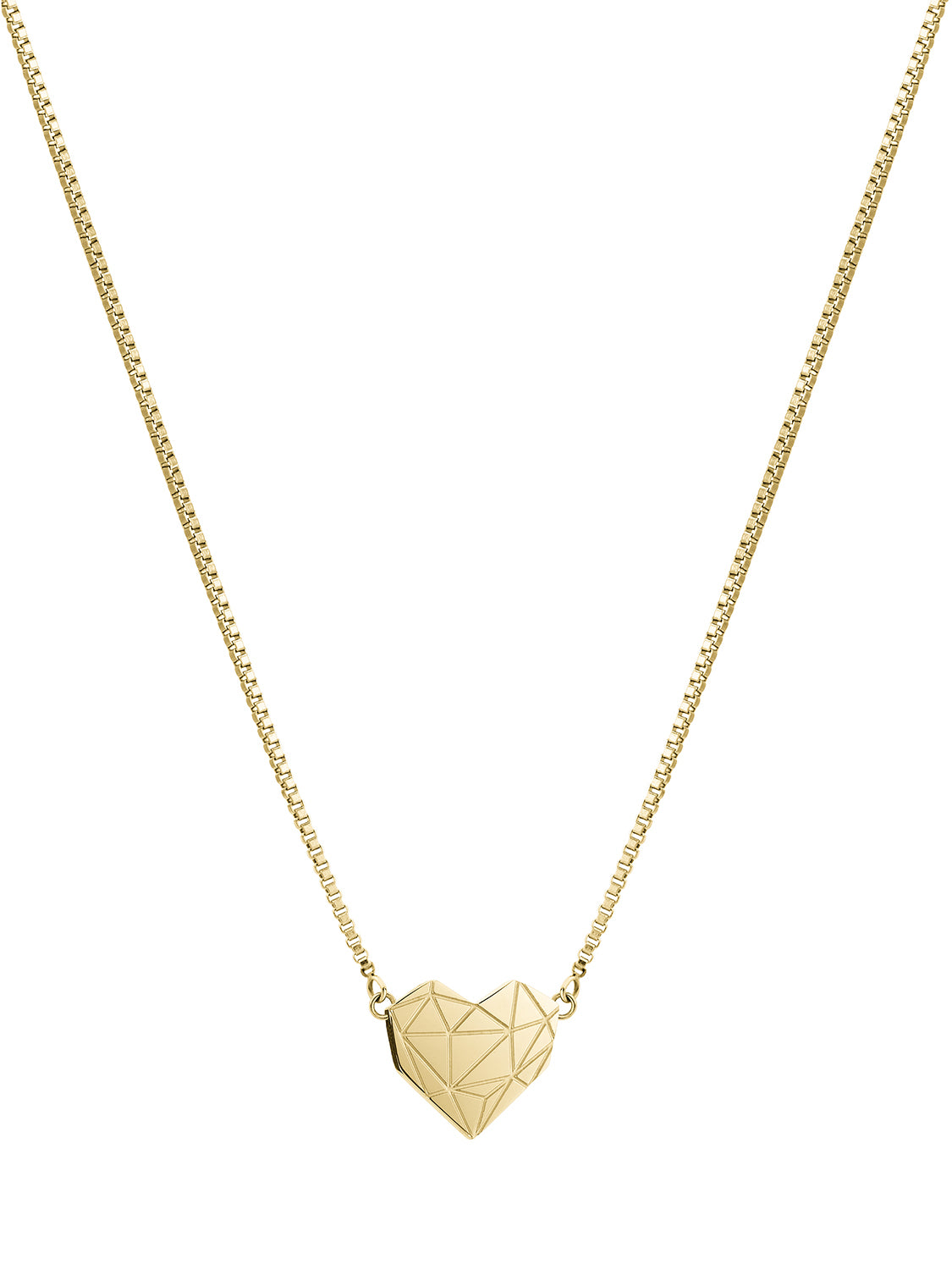 Das LIEBESKIND BERLIN Set - Broken Heart von Liebeskind Berlin zeigt einen eleganten, geometrischen Herzanhänger an einer schlichten Kette, der auf weißem Hintergrund wunderschön zur Geltung kommt.