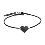 Liebeskind Berlin Armband bestehend aus einer schwarzen Venezianerkette mit geometrischem Herzanhänger; Produktbild