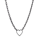 Liebeskind Berlin Halskette bestehend aus einer schwarzen Gliederkette mit einem Herzanhänger; Produktbild