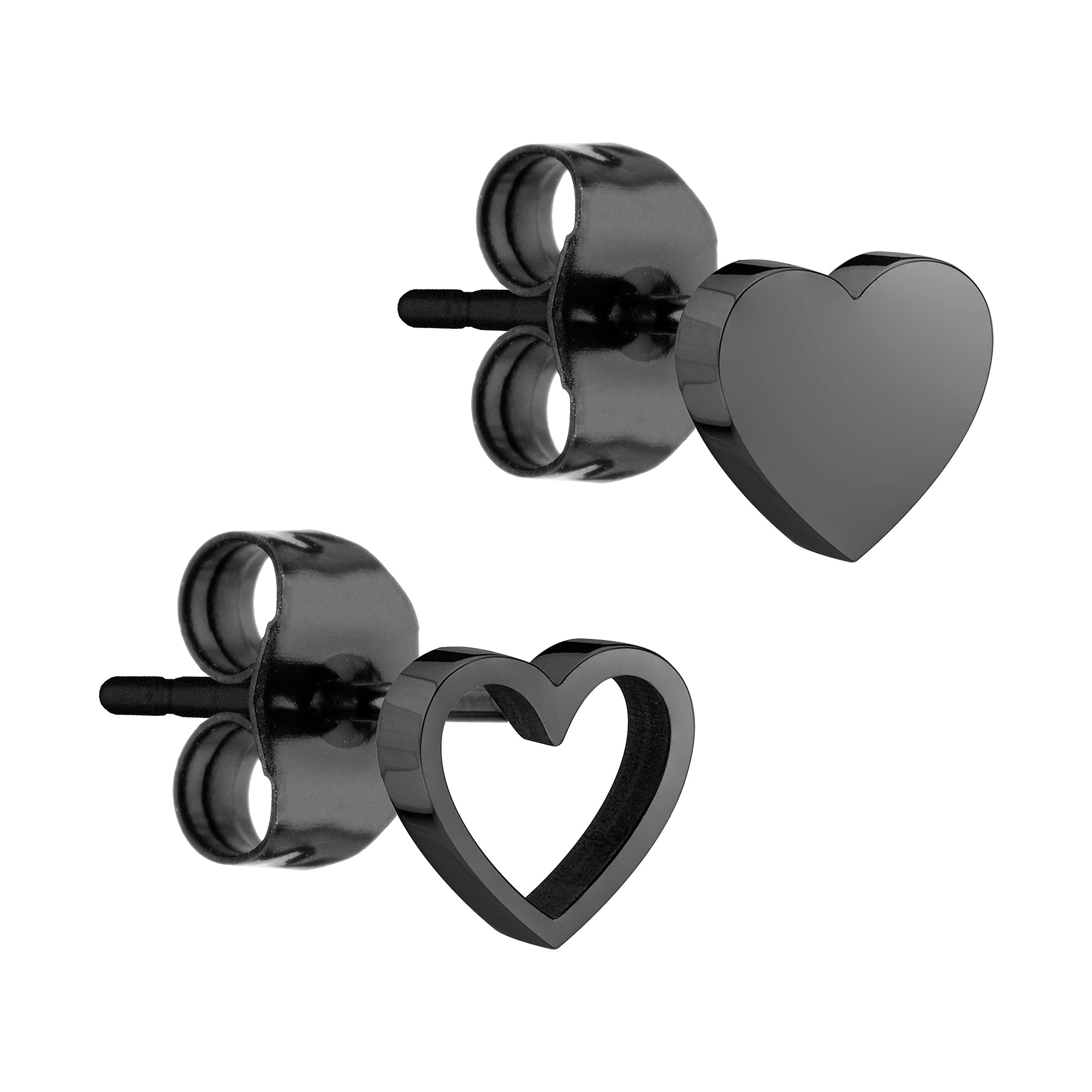 Liebeskind Berlin Ohrstecker in asymmetrischer Herzform, in der Farbe schwarz Produktbild