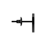 Liebeskind Berlin Ohrstecker in geometrischer Herzform mit grafischen Elementen, in der Farbe schwarz; Seitenansicht