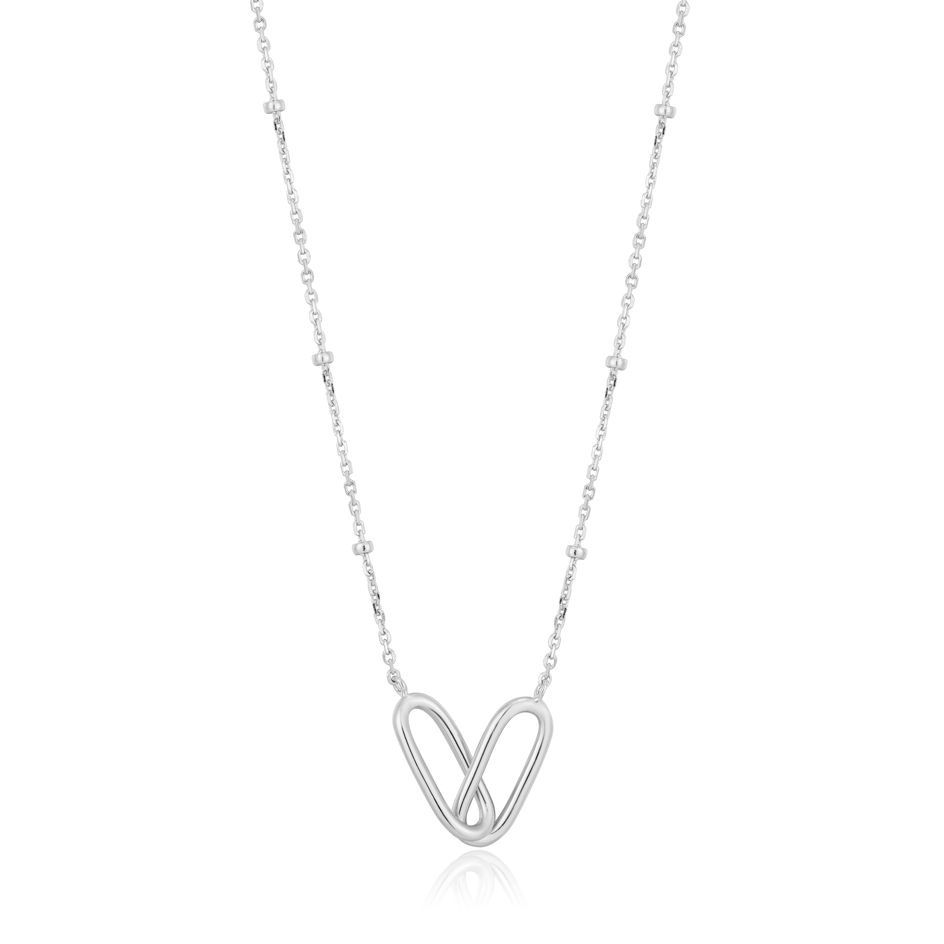 Ania Haie Halskette - The Mini Heart Link mit Silberperlen in der Farbe silber Produktbild