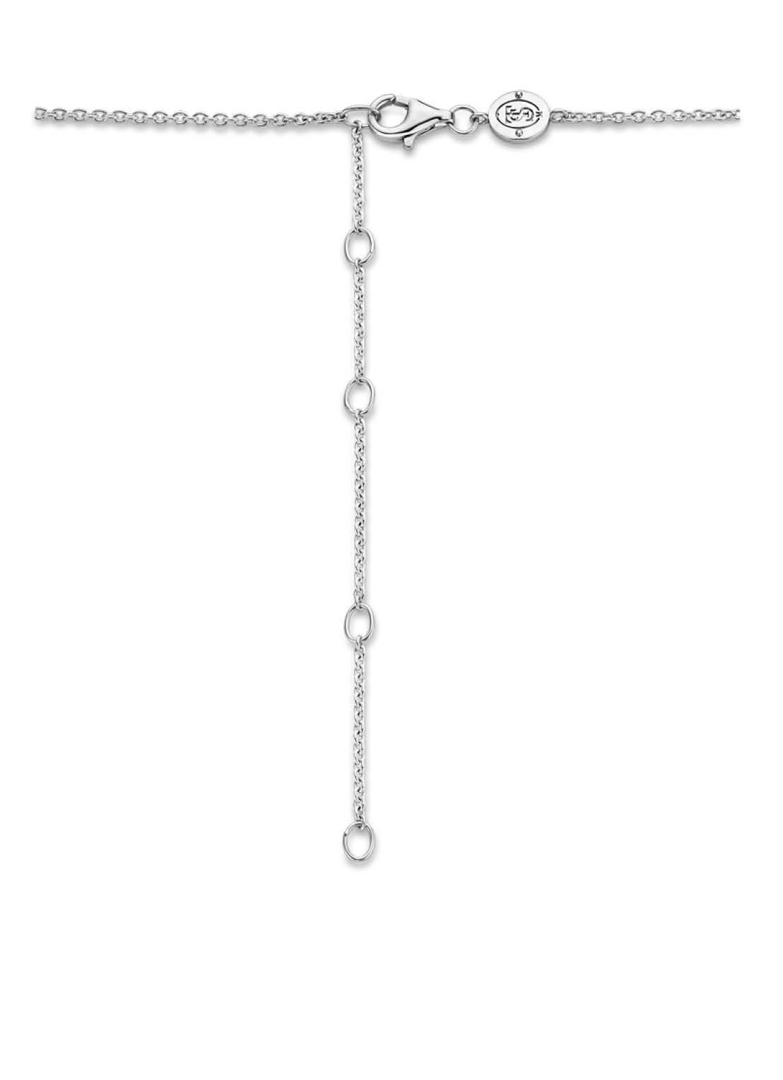 Ti Sento Milano Halskette - Der Goldene Schlüssel von Ti Sento Milano: Elegante Silberkette mit einer verstellbaren Kette, Karabinerverschluss und fünf gleichmäßig verteilten Ringen am Tropfen, gefertigt aus 925er Sterlingsilber.