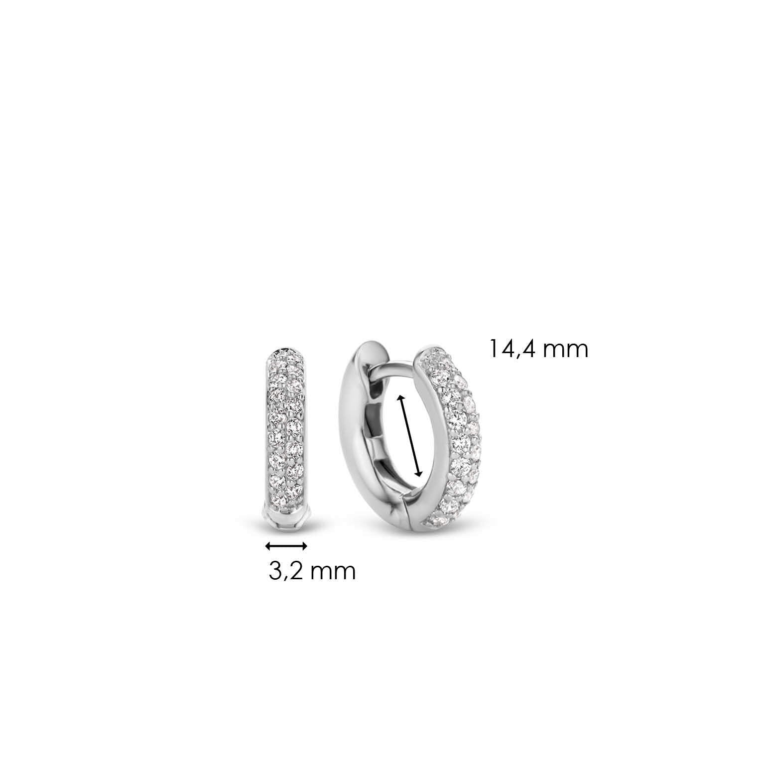 Ti Sento Milano Creole - The Sparkling Basic mit Zirkonia Pavé in der Farbe silber Produktbild inklusive Maße