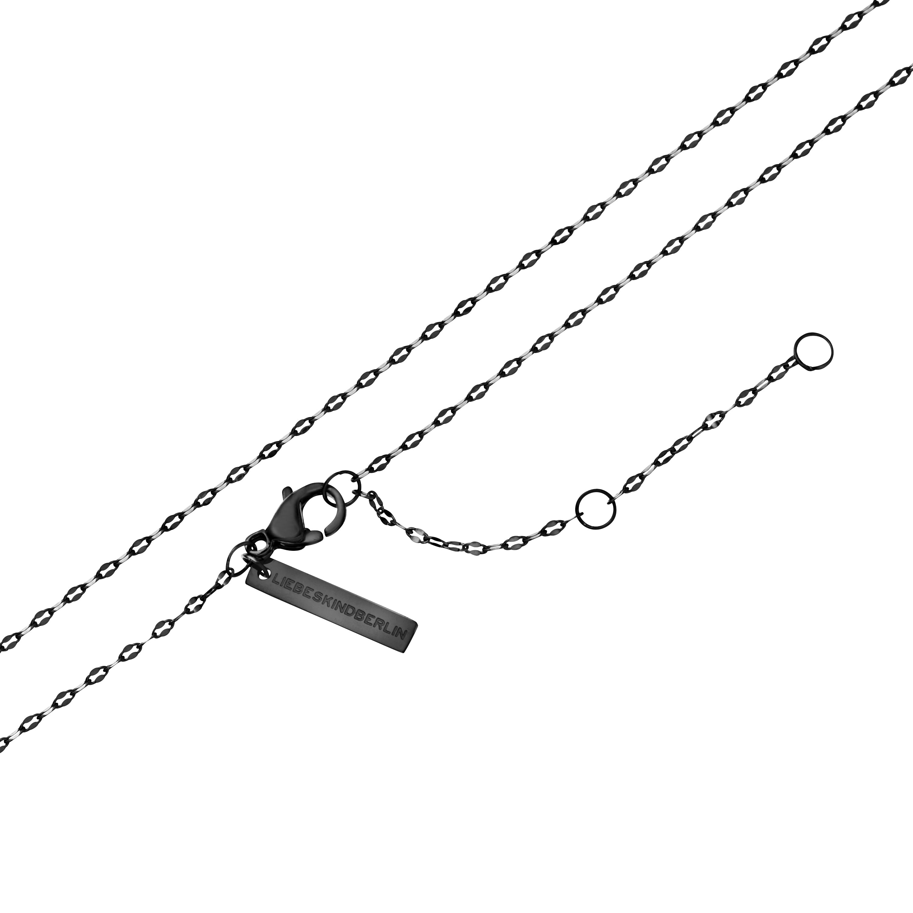 Liebeskind Berlin Halskette - Glitter Chain in der Farbe schwarz Produktbild Nahaufnahme