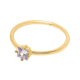 PDPaola Ring in der Farbe gold mit einem quadratischem Glitzerstein; Größe 54, Zusatzbild