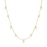 Tamaris Halskette mit feiner Gliederkette, Blütenanhängern und Zirkoniasteinen in der Farbe gold Produktbild