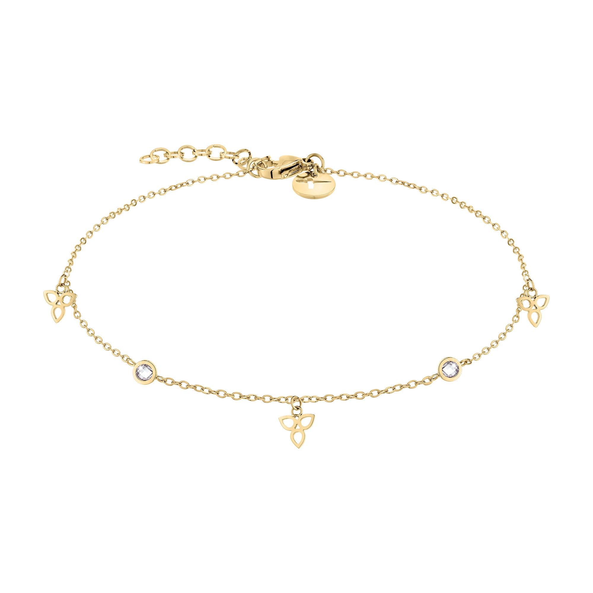 Tamaris Armband - Flower mit Blütenanhängern und Zirkoniasteinen in der Farbe gold Produktbild