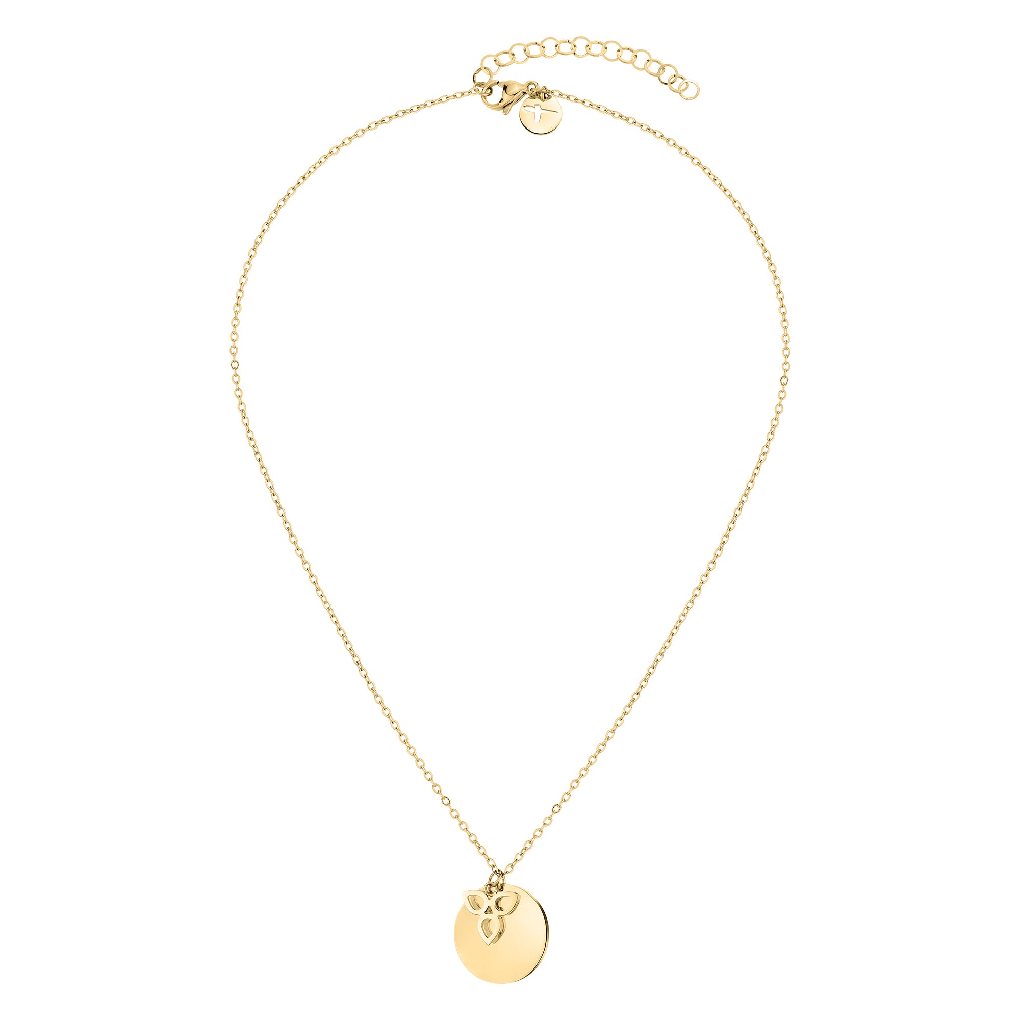 Tamaris Halskette mit feiner Gliederkette, Plättchen und Blütenanhänger in der Farbe gold Zusatzbild