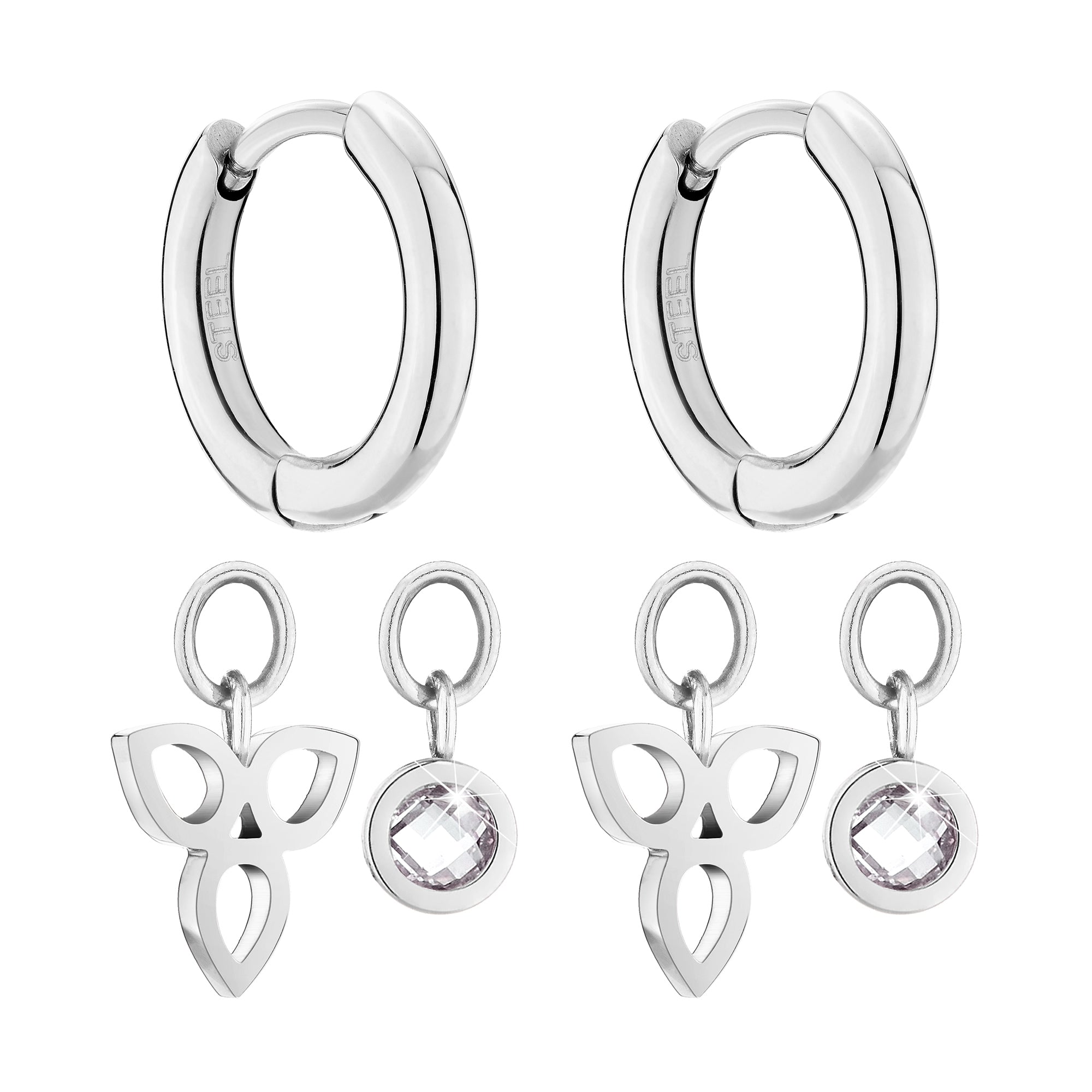 Tamaris Creole - Flower; individuell anpassbar mit Blütenanhänger und Zirkoniastein in der Farbe silber Produktbild Bestandteile