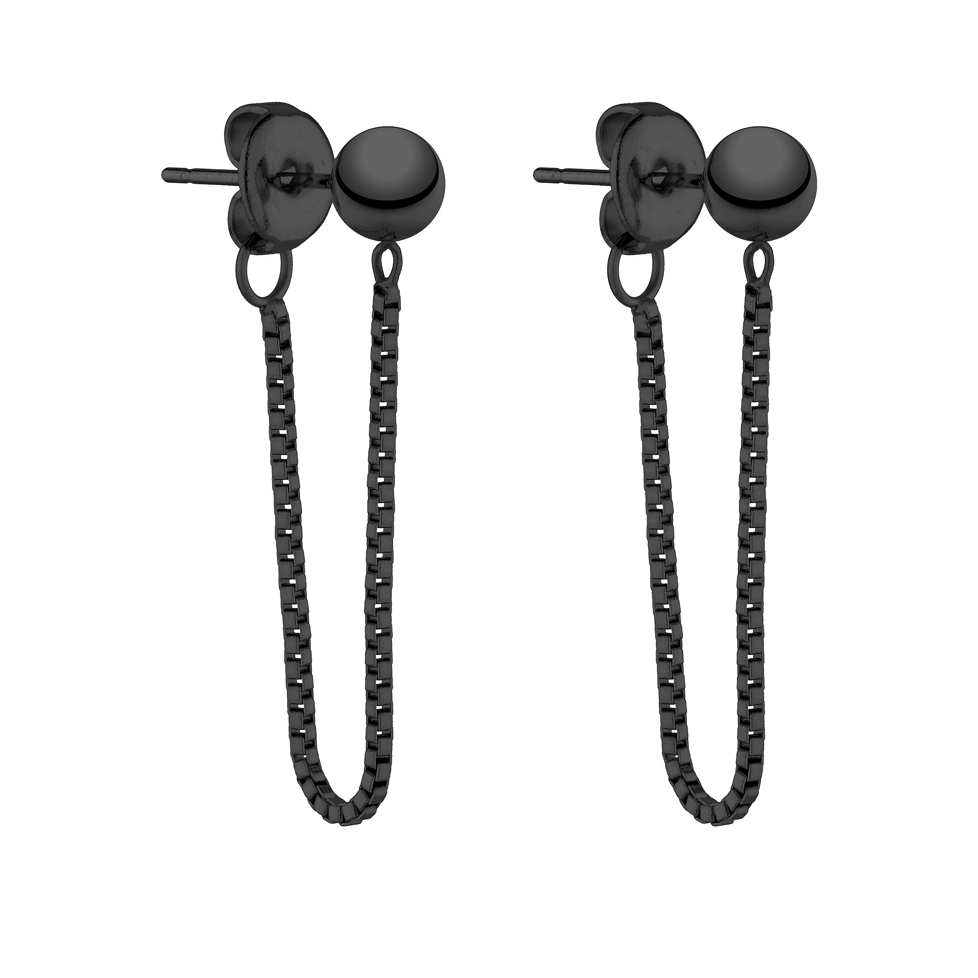 Liebeskind Berlin Ohrhänger - Basic mit Kugelstecker und Kette in der Farbe schwarz Produktbild