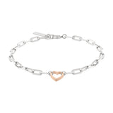 Liebeskind Berlin Armband - In Liebe; grobe Gliederkette mit Herzanhänger, bicolor Produktbild