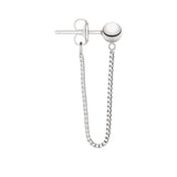 Liebeskind Berlin Ohrhänger - Basic mit Kugelstecker und Kette in der Farbe silber Seitenansicht