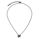 Die LIEBESKIND BERLIN Halskette - Classy Heart von Liebeskind Berlin besteht aus einer dünnen Edelstahlkette mit einem kleinen Herzanhänger, einem verstellbaren Verschluss und einem dunklen Metallfinish.