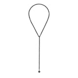 Liebeskind Berlin Halskette - Y-Style; variabel verstellbare Gliederkette mit Kugelanhänger in der Farbe schwarz; Länge 90cm Produktbild