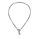 Liebeskind Berlin Halskette aus rechteckigen Gliedern mit T-Bar-Verschluss und Baroque Pearl in der Farbe schwarz Zusatzbild