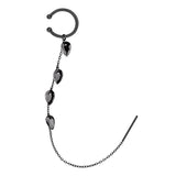 Tamaris Ear Cuff mit Durchziehkette und schwarzen Zirkonia Anhängern in der Farbe schwarz Produktbild