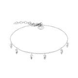 Tamaris Armband mit feiner Kette und tropfenförmigen Zirkoniaanhängern in der Farbe silber Produktbild