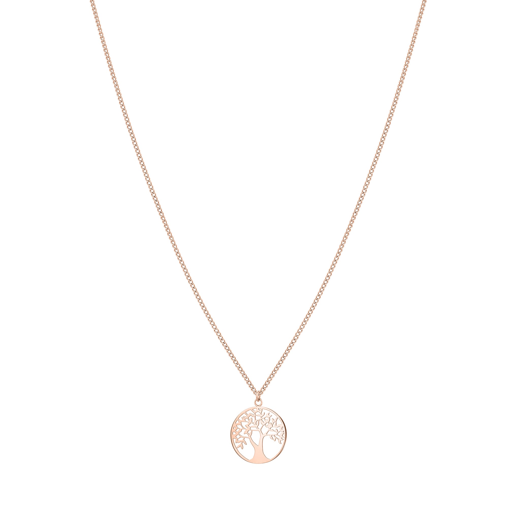 Tamaris Halskette mit feiner Kette und Anhänger mit Lebensbaum-Motiv in der Farbe roségold Produktbild