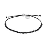 Tamaris Beads-Armband mit Stoffband, Turmalin in der Farbe schwarz und silbernen Akzenten Produktbild