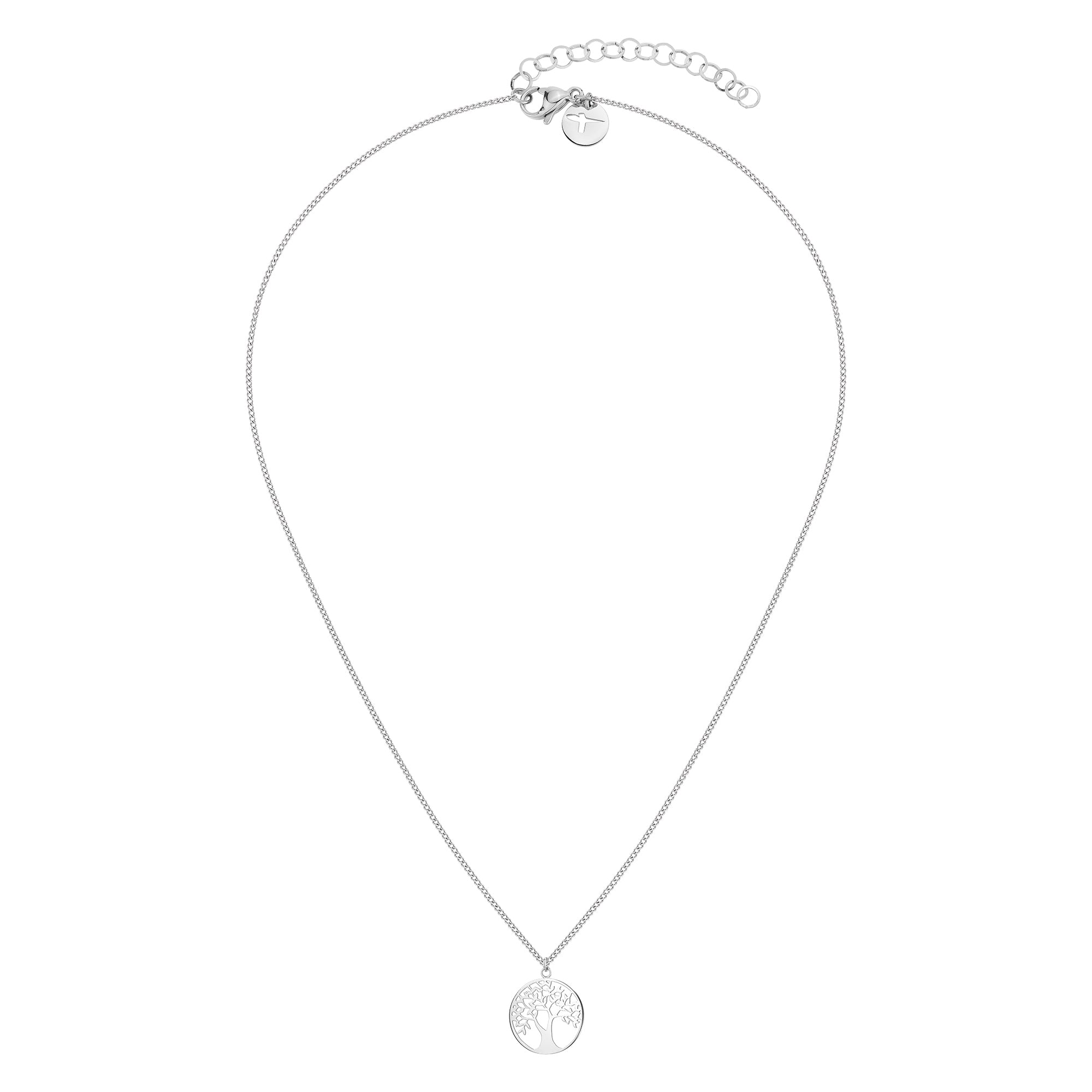 Tamaris Halskette mit feiner Kette und Anhänger mit Lebensbaum-Motiv in der Farbe silber Zusatzbild