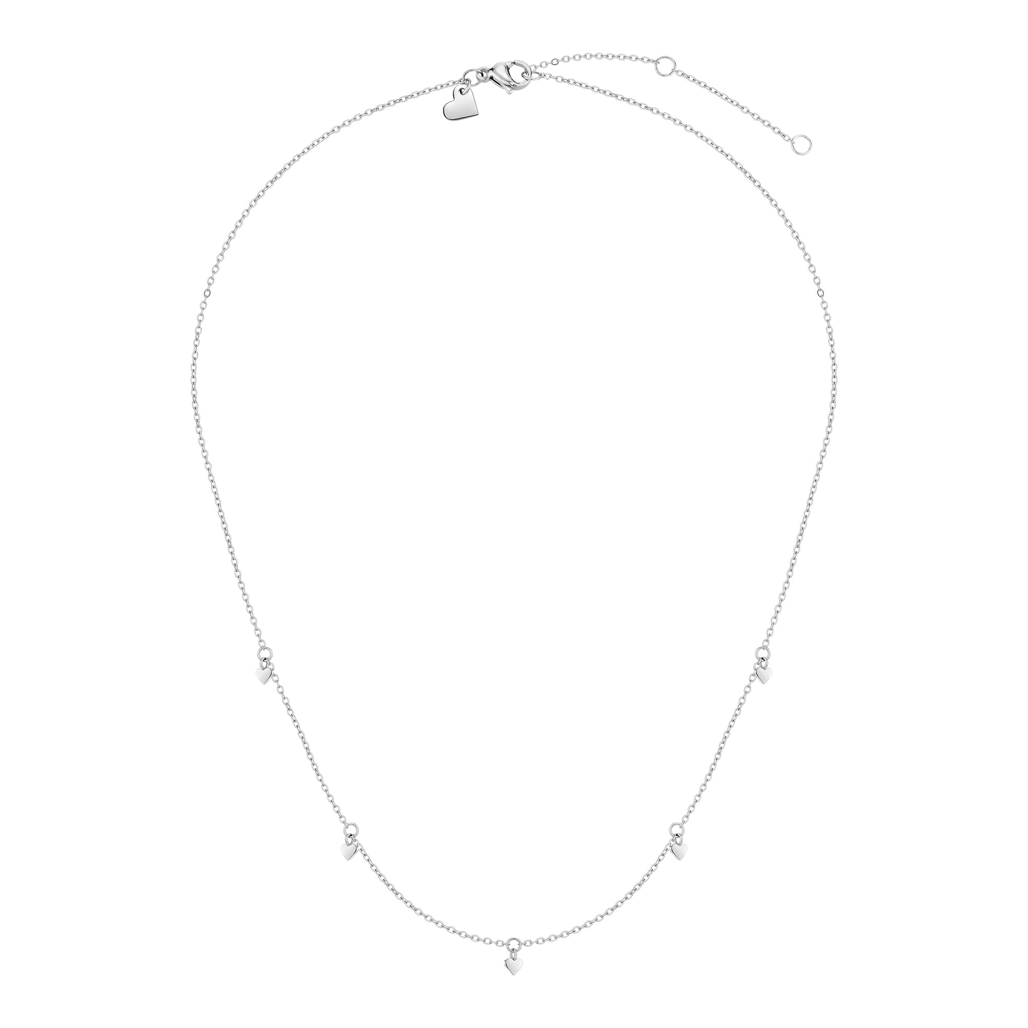 Tamaris Halskette mit feiner Kette und mehreren kleinen Herzanhängern in der Farbe silber Zusatzbild
