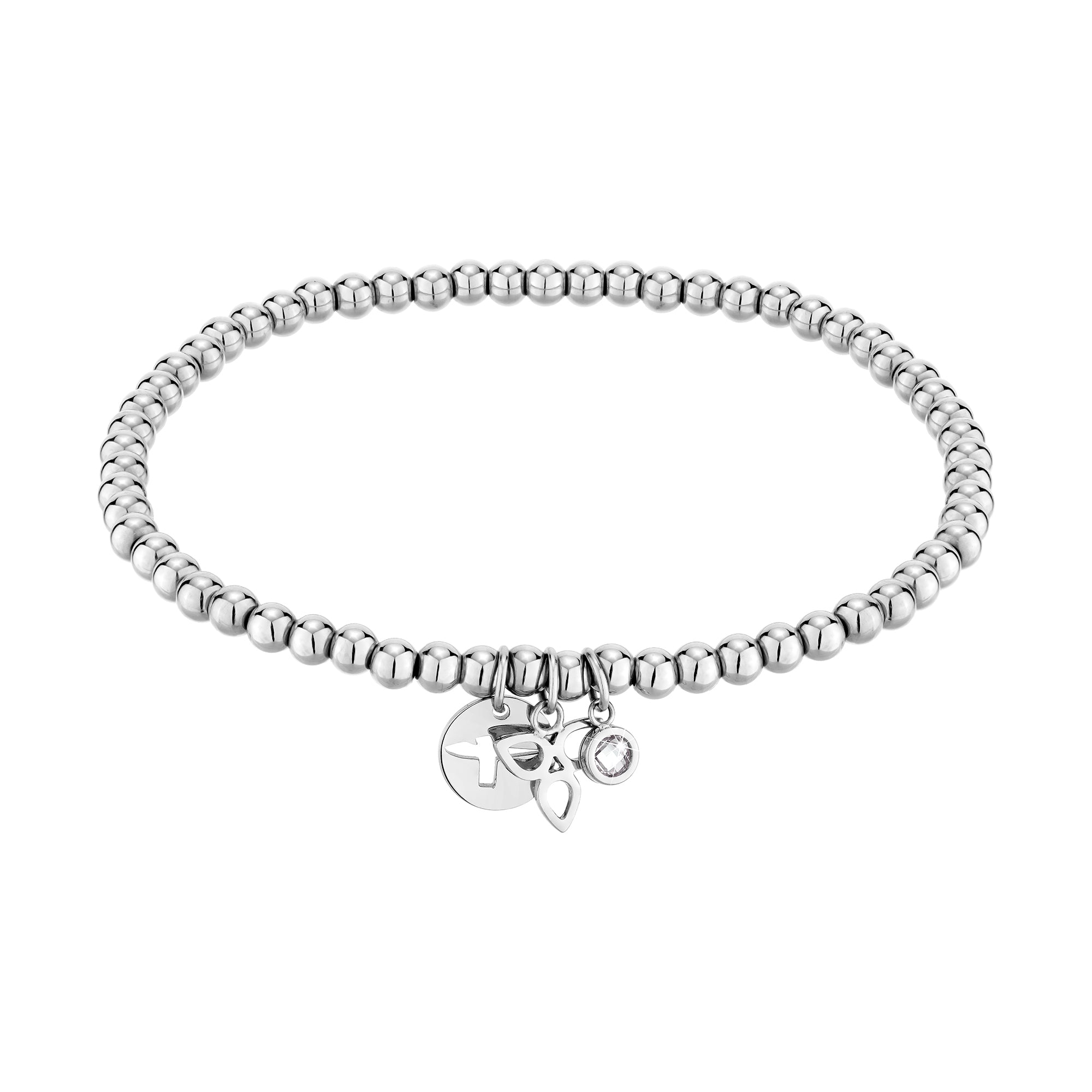 Tamaris Beads-Armband mit Blütenanhänger und Zirkoniastein in der Farbe silber Produktbild