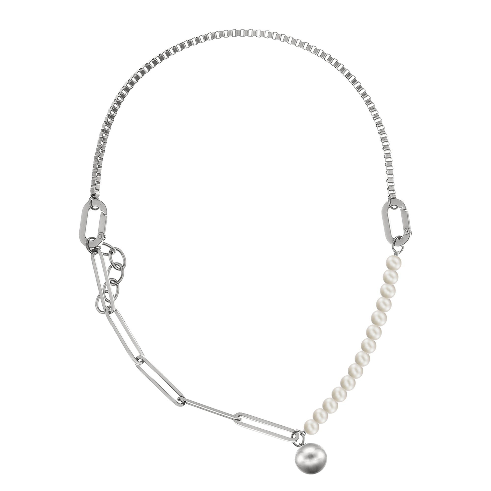 Liebeskind Berlin Armband bestehend aus mehreren Kettenarten, in der Farbe silber; Produktbild