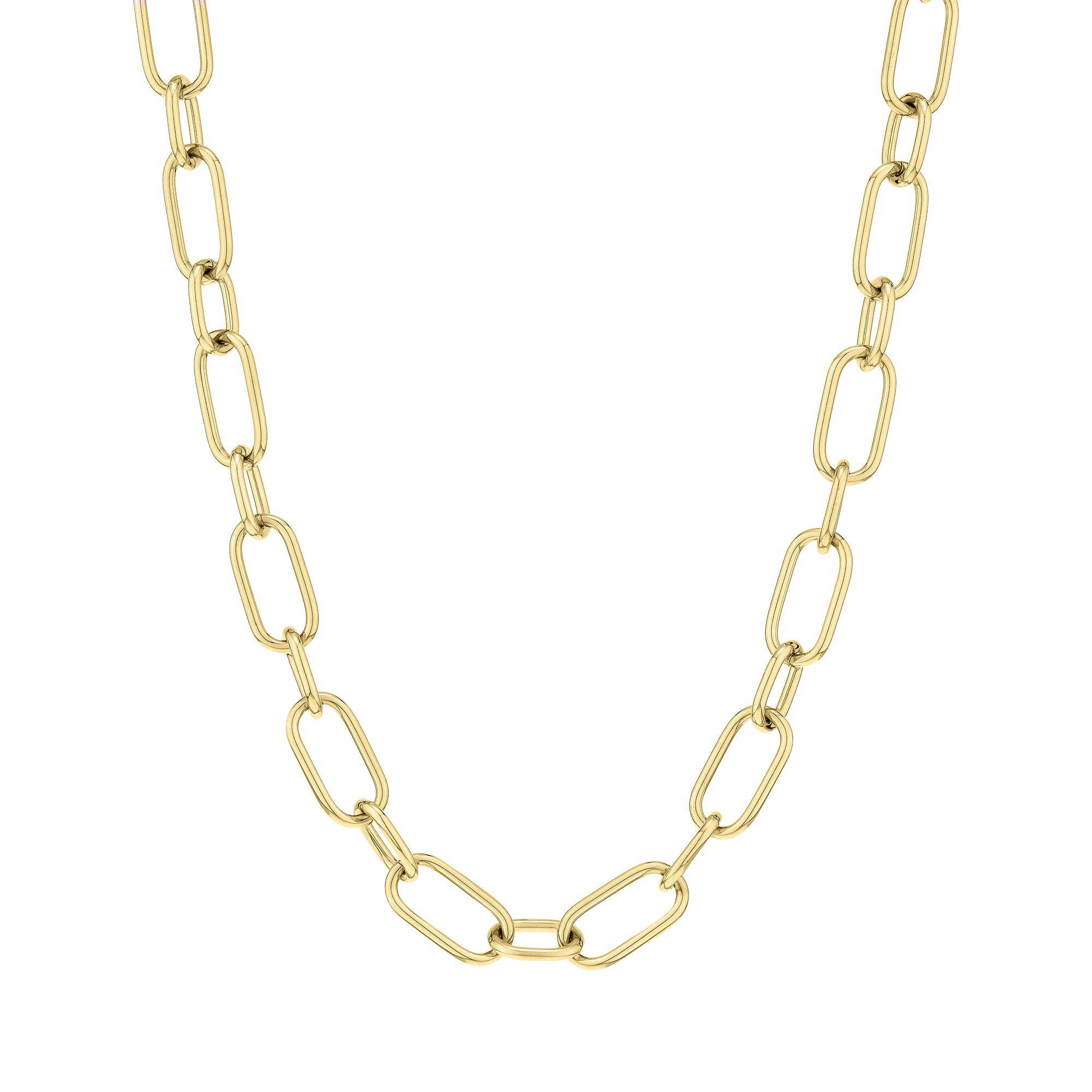 Die LIEBESKIND BERLIN Halskette - Chunky Edit von Liebeskind Berlin zeichnet sich durch große, ovale Glieder in einem schlichten, eleganten Design aus. Die zweifarbigen Styles sorgen für einen modernen Look auf weißem Grund.