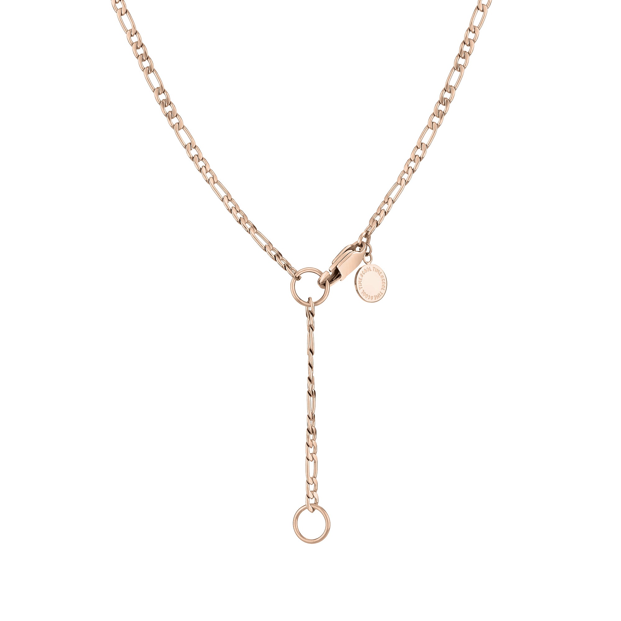 Die Cool Time Kids Halskette - The Cool Chunky Chain von Cool Time besteht aus einer klassischen goldenen Kette mit Tropfen-Detail und rundem Anhänger, der auf einem weißen Hintergrund wunderschön zur Geltung kommt.