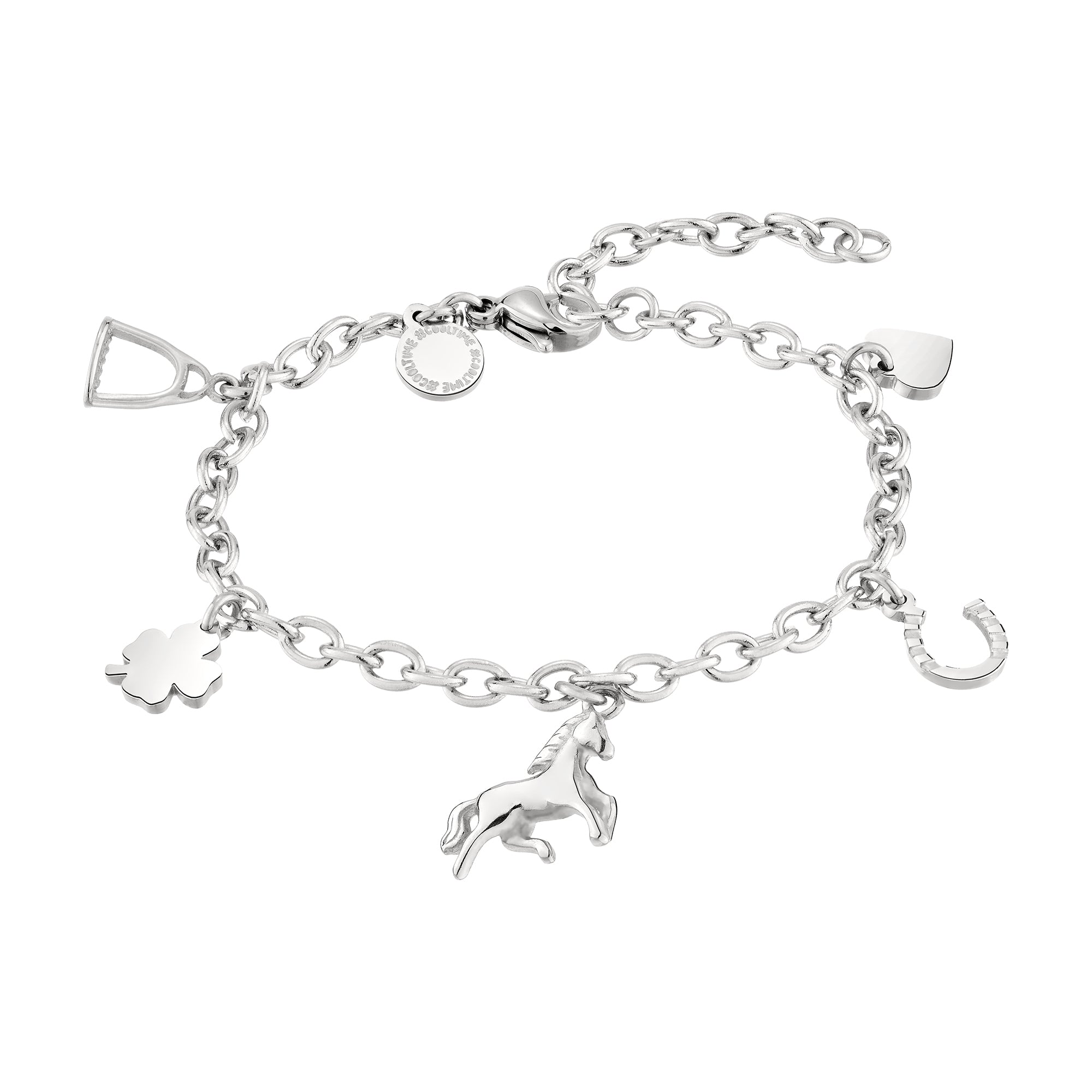 Cool Time Kids Armband mit mehreren Motiv Charms in der Farbe silber Produktbild