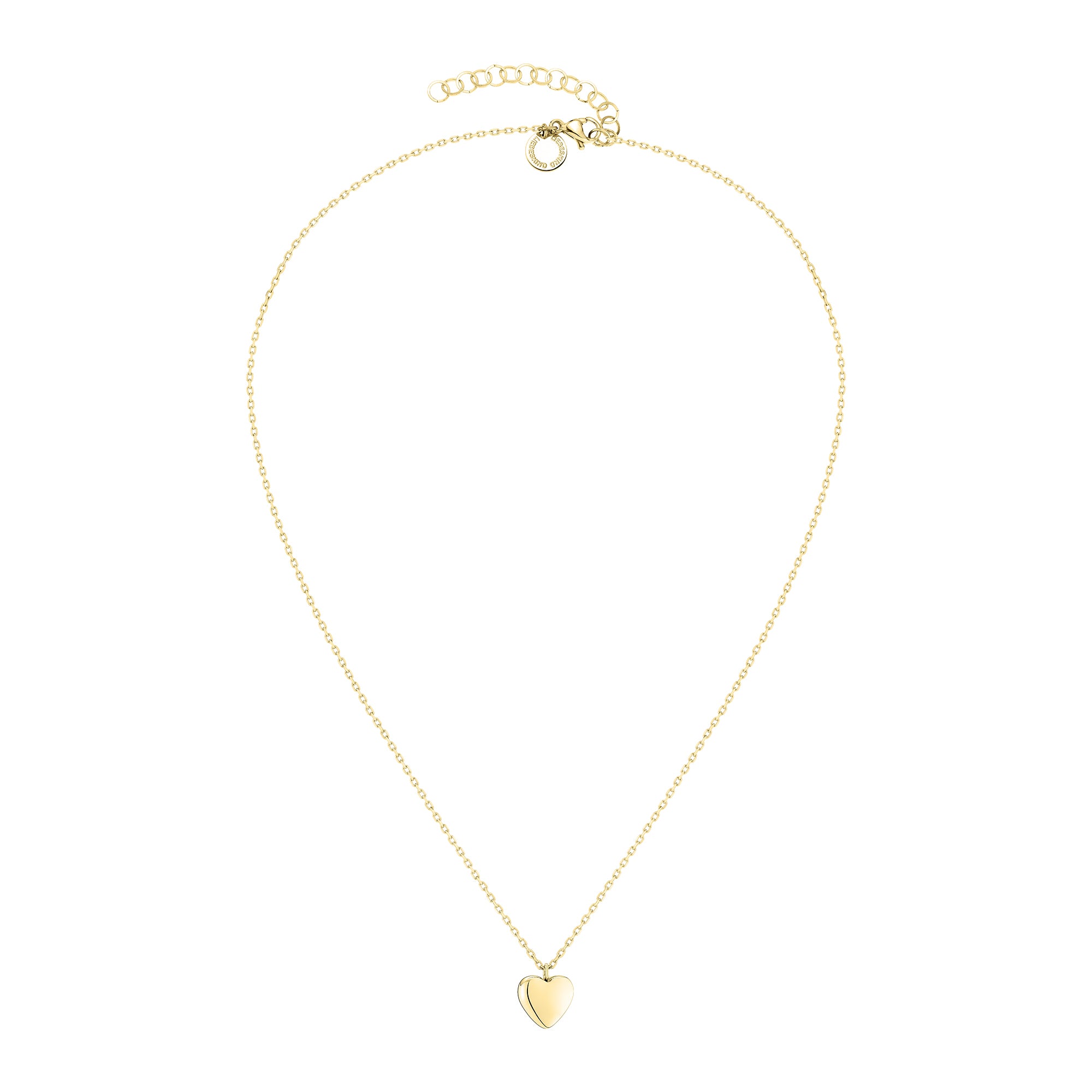 Die LIEBESKIND BERLIN Halskette - My Heart von Liebeskind Berlin hat eine zarte Goldkette mit einem kleinen Herzanhänger, ideal als Damen Halskette. Abgebildet vor einem weißen Hintergrund.