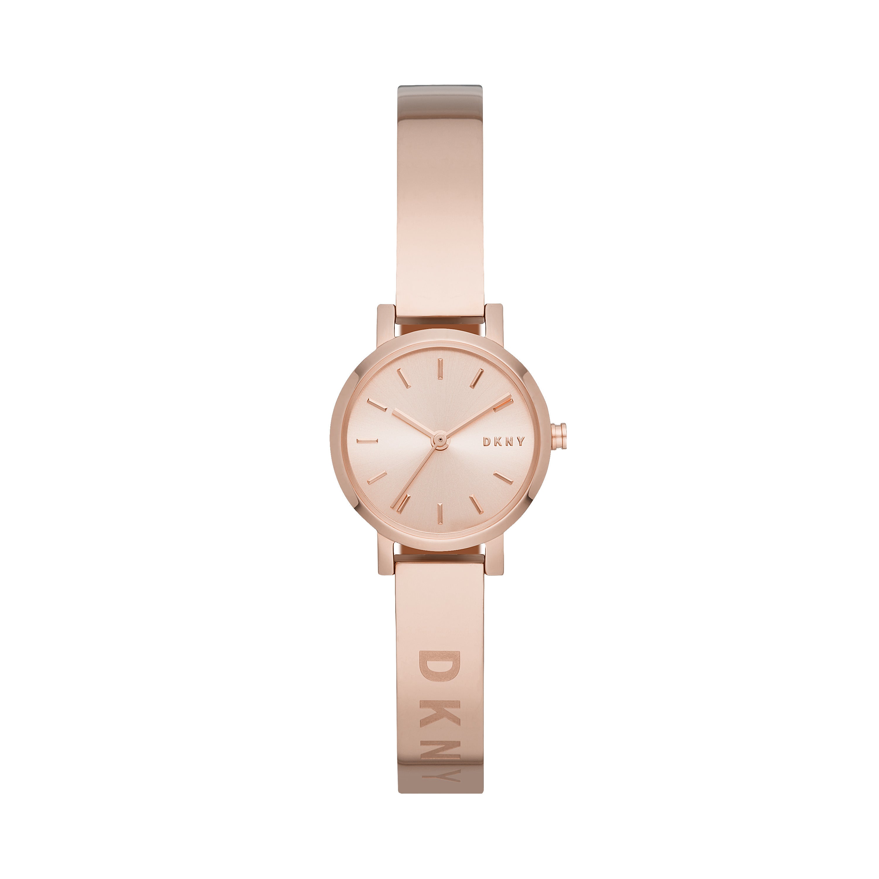 Die DKNY Armbanduhr - The DKNY Must-Have besticht durch ihr minimalistisches Sunray-Zifferblatt, ein Edelstahlgehäuse und ein Metallband mit DKNY-Logo.