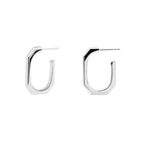 Die kleinen, geometrischen Silberohrringe - PDPaola Creole - The Signature Link - haben eine offene, achteckige Form und sind ideal für Fans der stilvollen Schmuckmarke PDPaola und Liebhaber von eleganten Silberstücken.