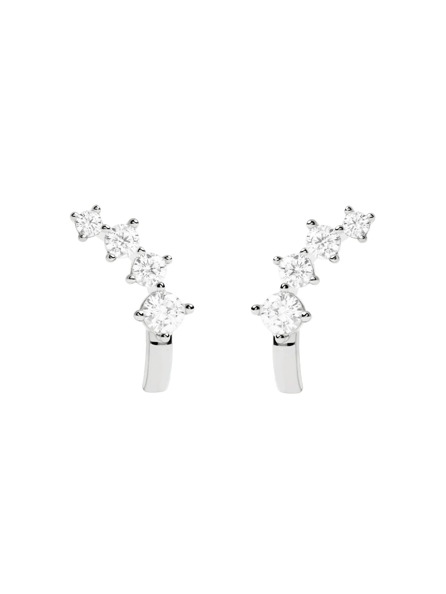 Erweitern Sie Ihre Silberschmuck-Kollektion um moderne Eleganz mit dem PDPaola Set - The Gem Set: Silberne Ohrhänger mit fünf klaren, abgestuften Steinen an jedem Ohrring, perfekt um Ihren Stil von der Schmuckmarke PDPAOLA zu unterstreichen.