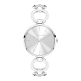 Tamaris Armbanduhr mit silbernem Ziffernblatt, silbernem Gehäuse und silbernem Schmuckband Produktbild