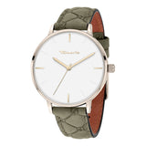Tamaris Armbanduhr in klassischem Design mit grünlichem Gehäuse und grünem Lederarmband Zusatzbild
