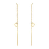 Liebeskind Berlin Ohrhänger bestehend aus einer goldenen Kette mit einem langen Stab und einem Plättchen-Anhänger; Produktbild