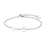 Liebeskind Berlin Armband bestehend aus einer silbernen Gliederkette und Herzanhänger; Produktbild