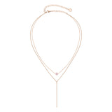 Liebeskind Berlin Halskette bestehend aus einem Mix einer roségoldenen Venezianerkette und einer Ankerkette mit Beads Anhänger aus Rosenquarz; Produktbild
