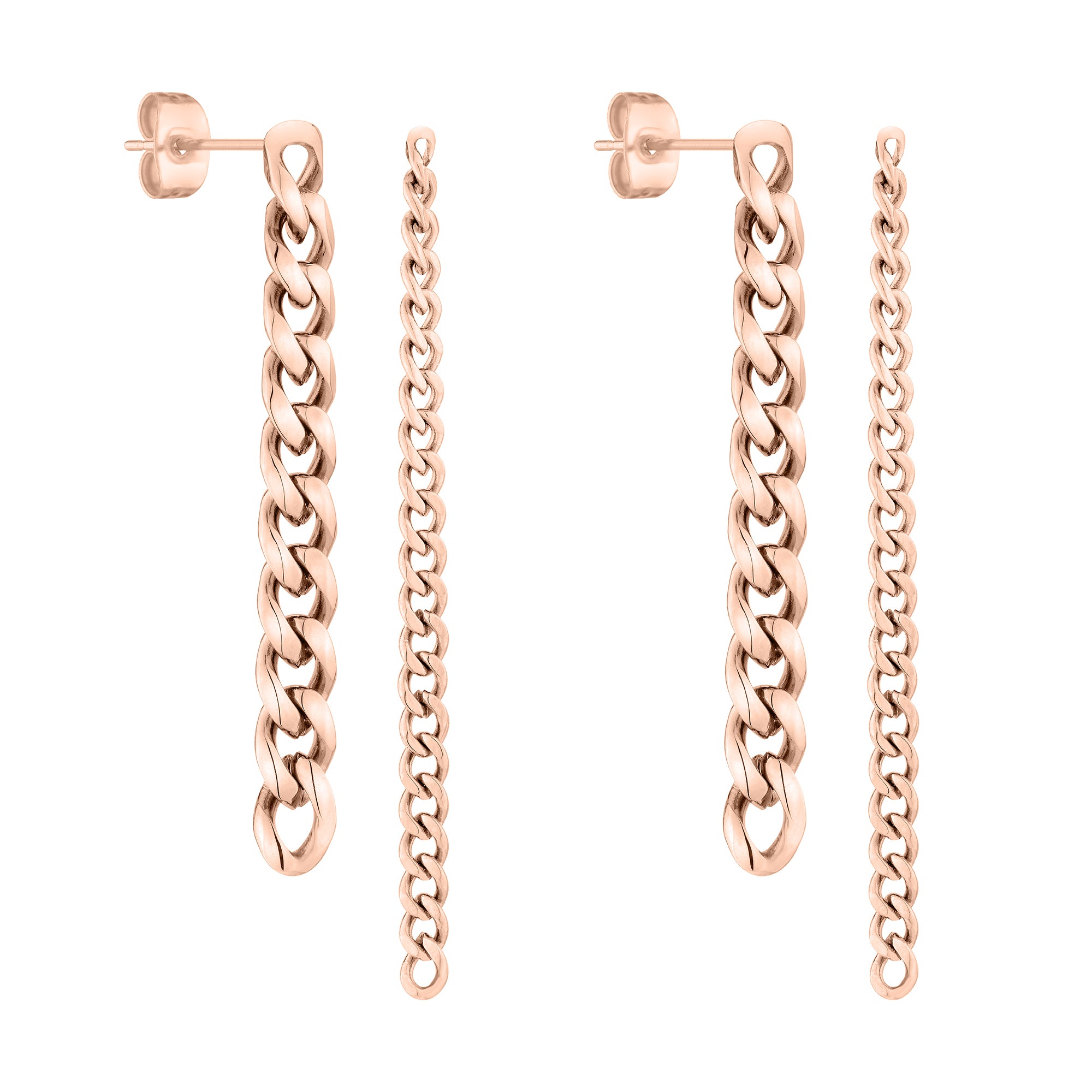 Tamaris Ohrhänger mit individuell anpassbaren unterschiedlich langen Ketten in der Farbe roségold Zusatzbild
