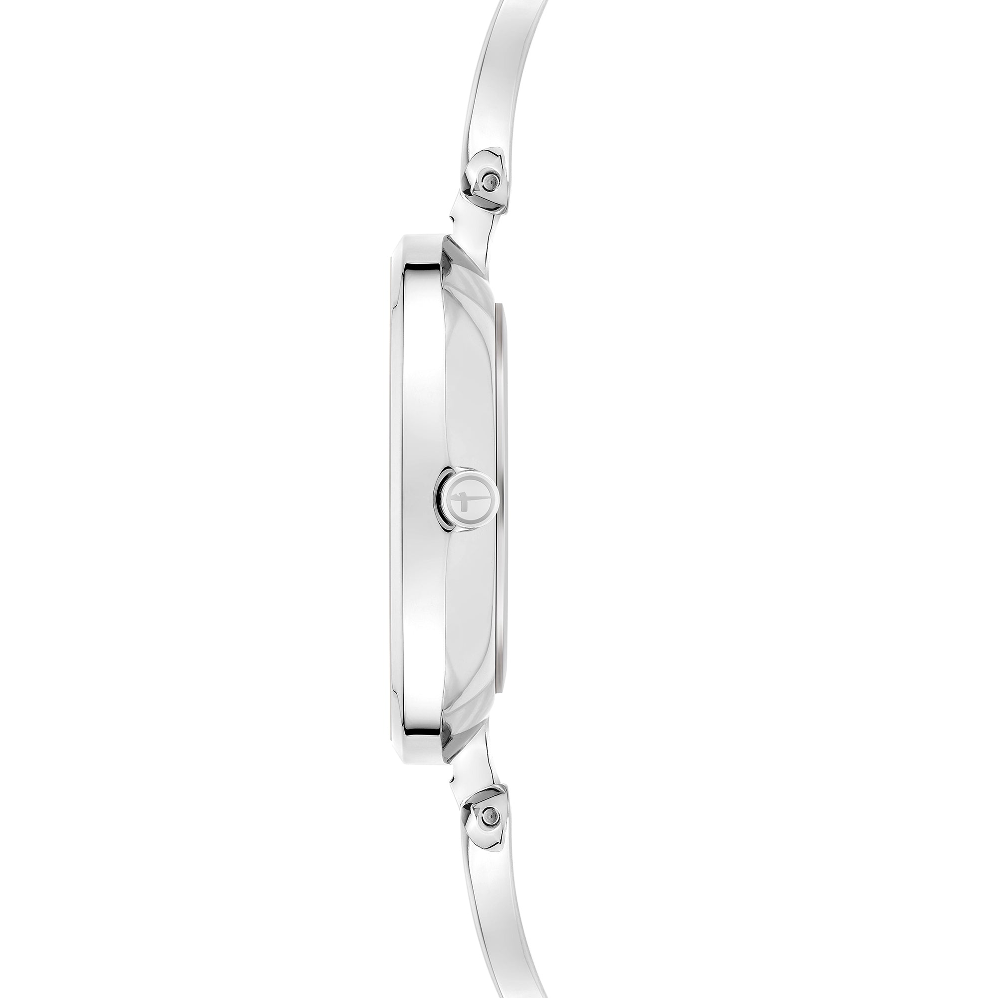 Tamaris Armbanduhr mit silbernem Ziffernblatt, silbernem Gehäuse und silbernem Schmuckband Seitenansicht