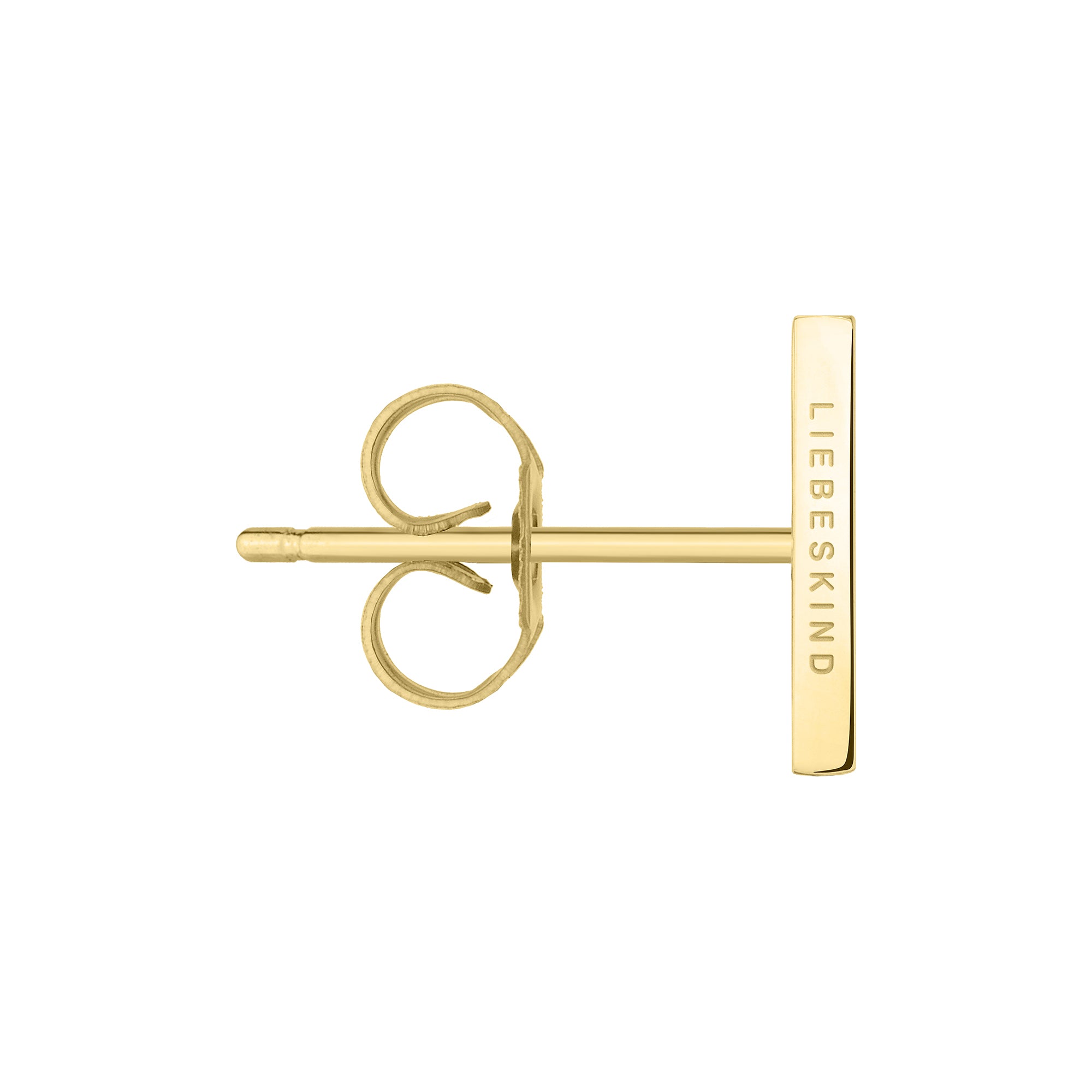 Liebeskind Berlin Ohrtsecker in Stäbchenform, in der Farbe gold; Seitenansicht